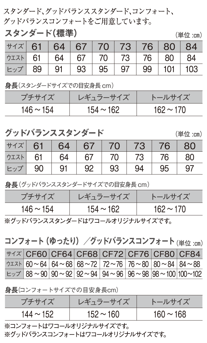 サイズ表