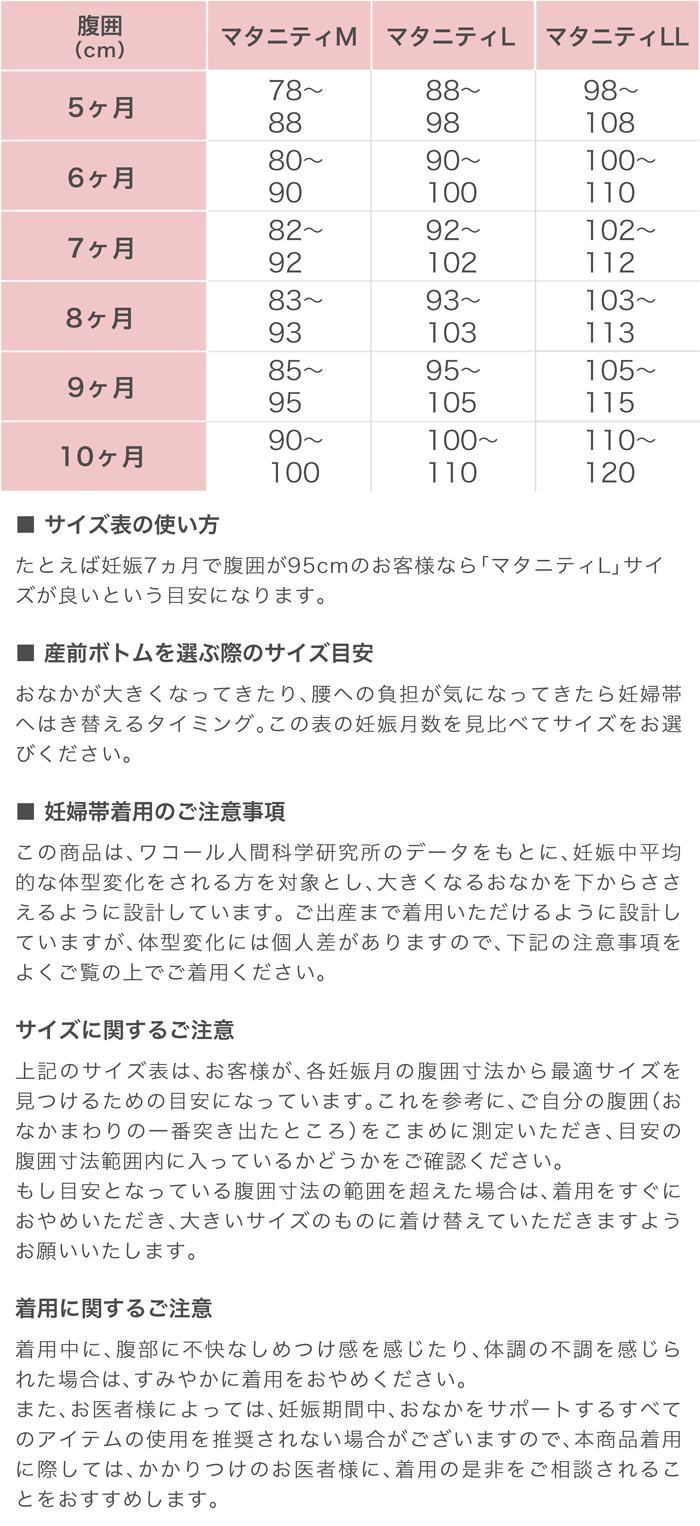 サイズ表 ワコール直営の公式下着通販サイト Wacoal Web Store