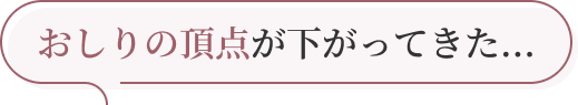 おしりの頂点が下がってきた...