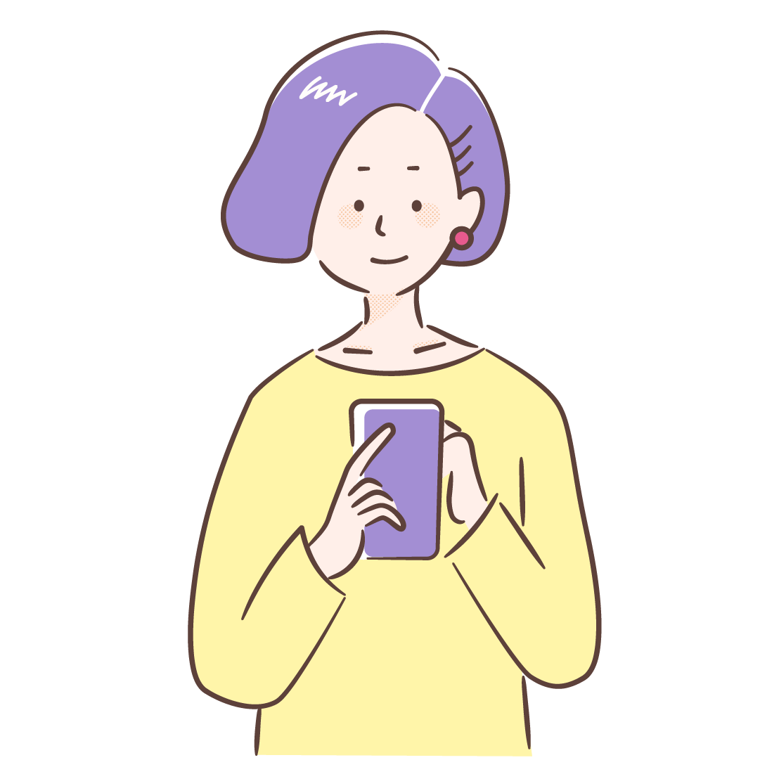 女性がスマホを操作するイラスト