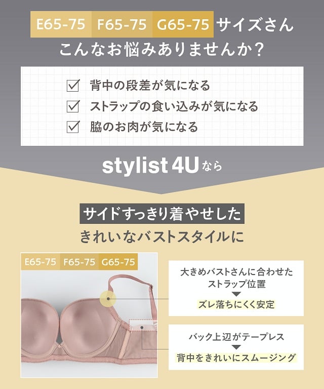 Stylist 4U E65-75 F65-75 G65-75 サイズ