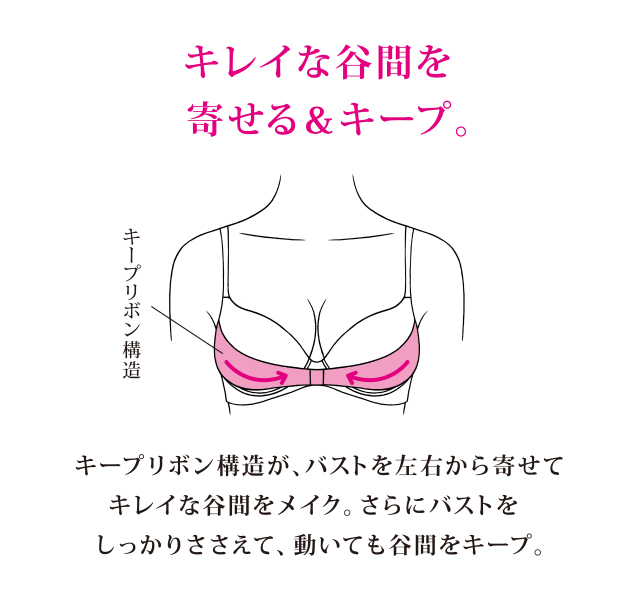 キレイな谷間を寄せる&キープ。 機能説明
