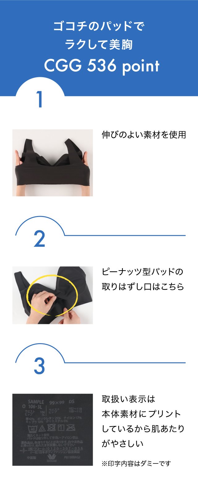 ゴコチのパッドでラクして美胸　CGG536point