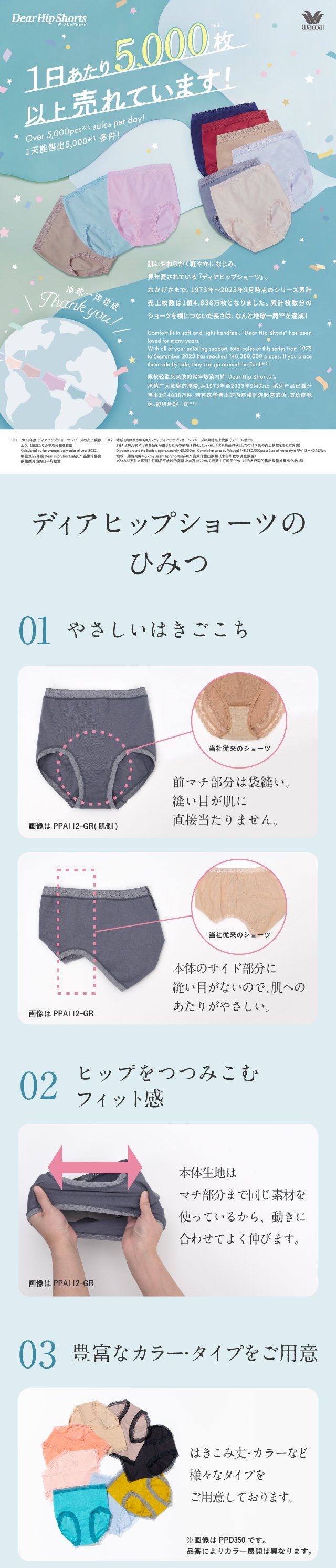 ワコール 【綿混・ふかめ丈】ディアヒップ 肌側起毛 ショーツ ワコール 【綿混・ふかめ丈】ディアヒップ 肌側起毛 ショーツ