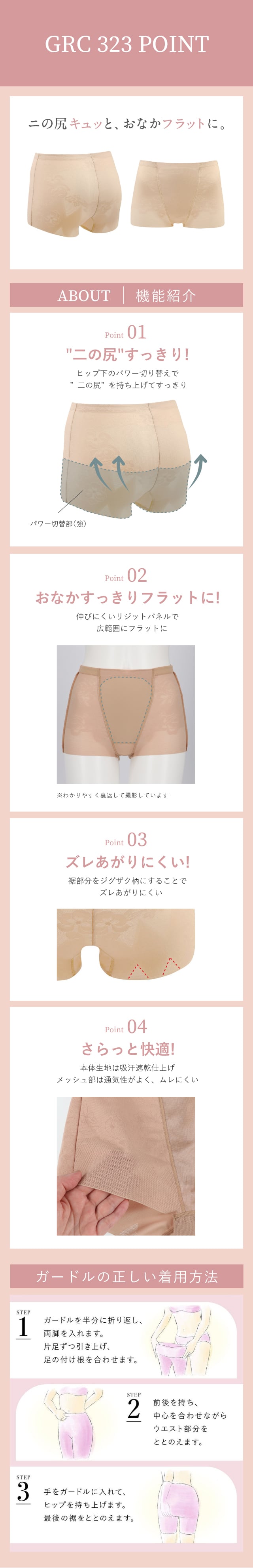 二の尻キュッと、おなかフラットに。