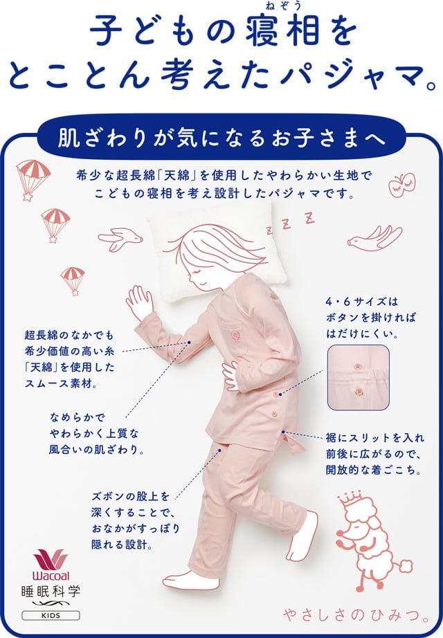 子どもの寝相をとことん考えたパジャマ