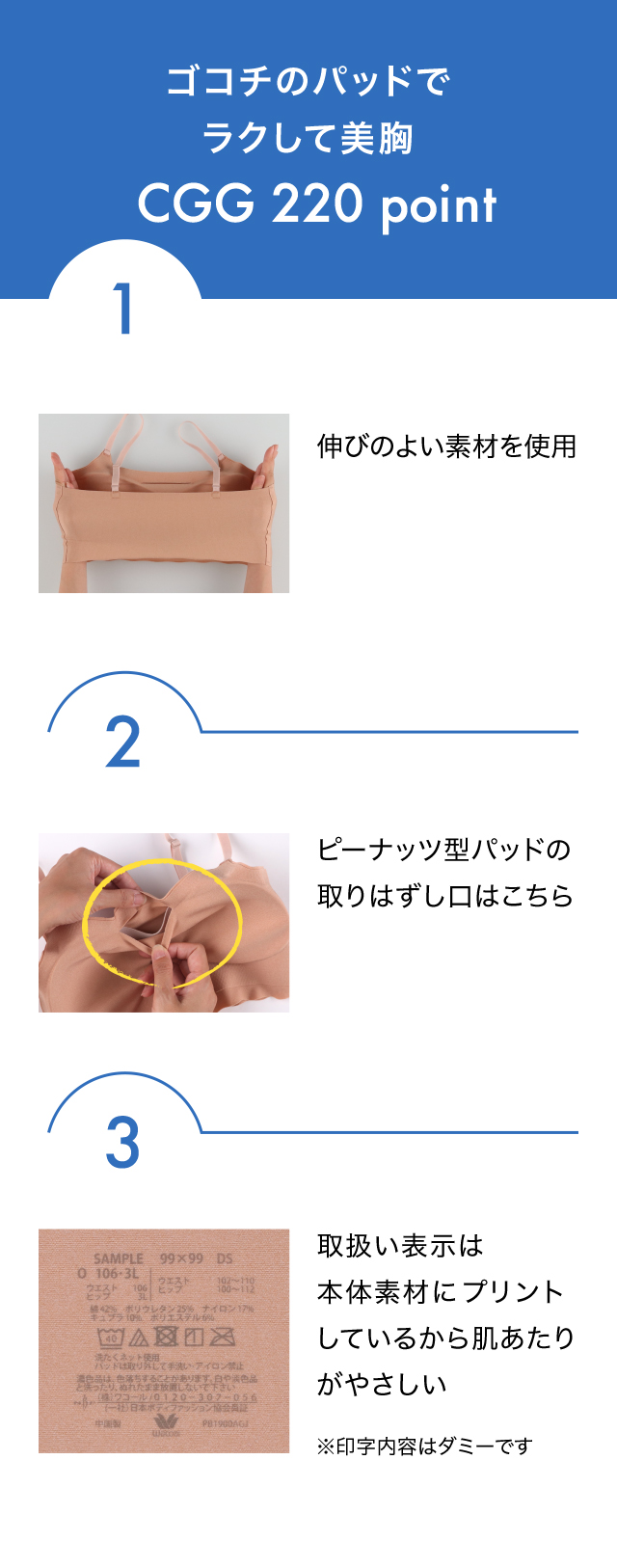 ゴコチのパッドでラクして美胸 CGG220 point
