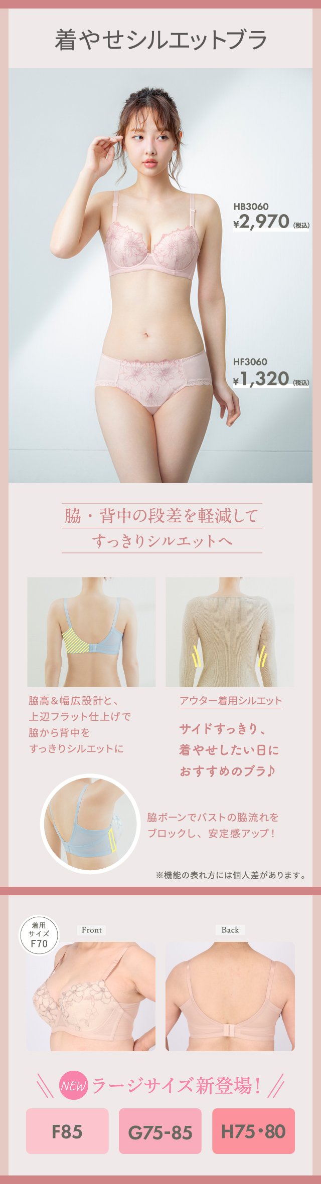 着やせシルエットブラ　機能説明