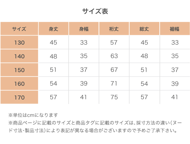 サイズ表