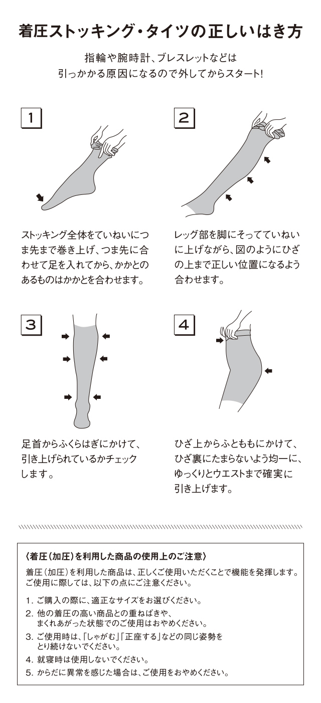 着圧ストッキング・タイツの正しいはき方