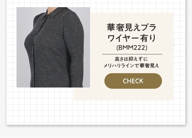 小さく見せるブラ　ワイヤー有り　BMM222