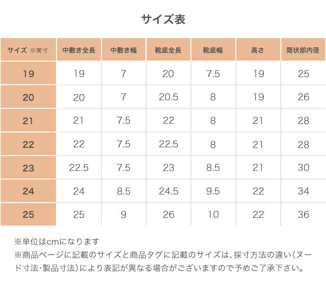 サイズ表