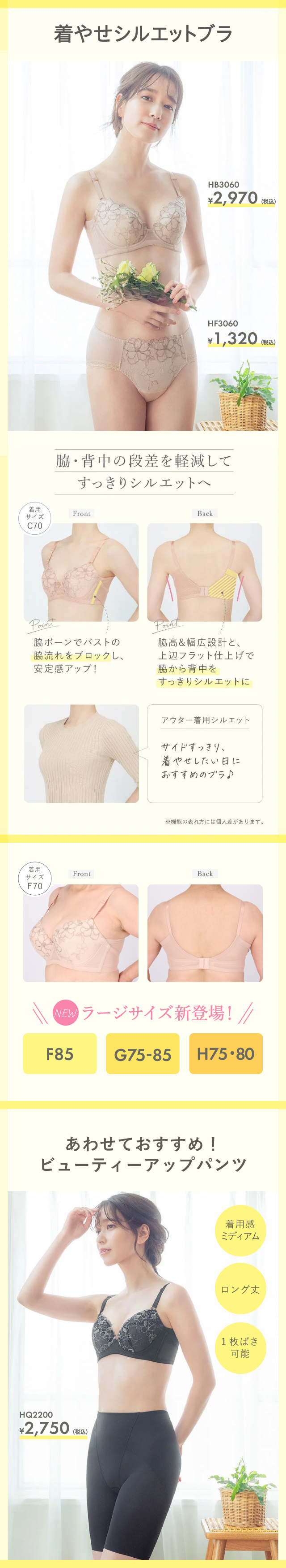 着やせシルエットブラ　機能説明