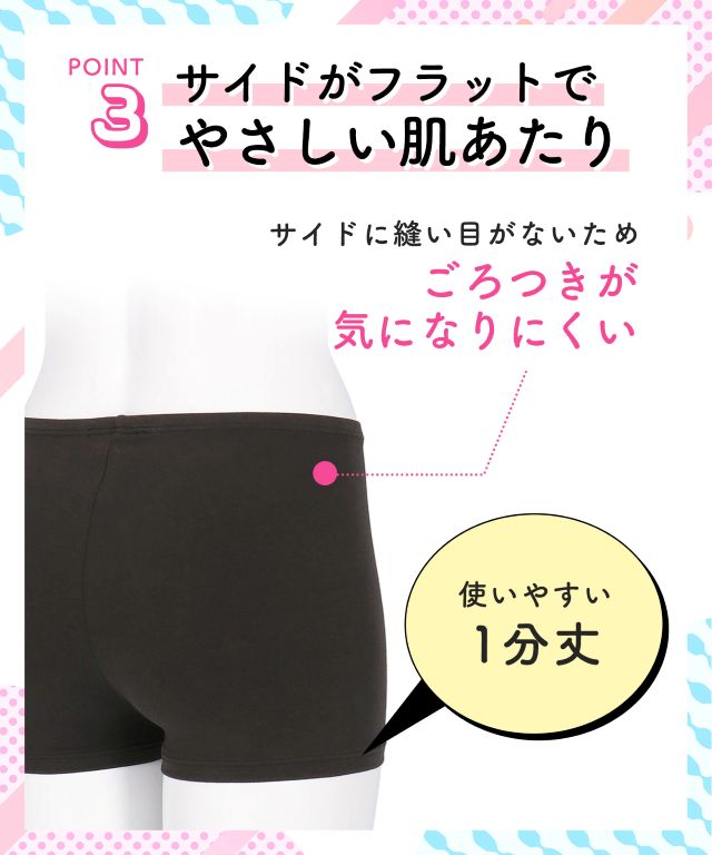 ポイント3 サイドがフラットでやさしい肌あたり