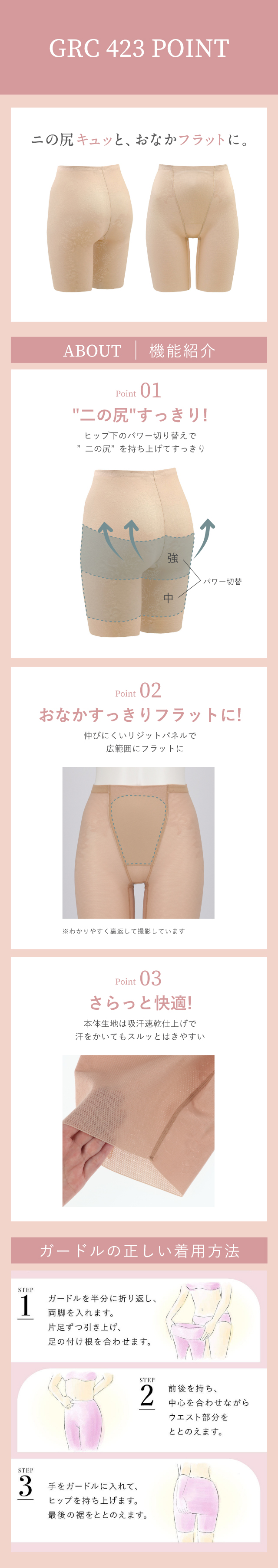 二の尻キュッと、おなかフラットに。