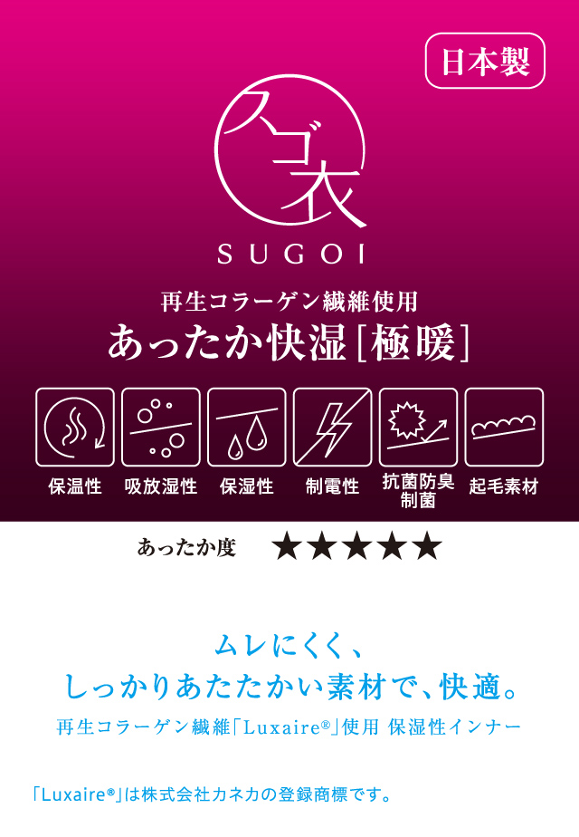 すご衣 あったか快湿極暖 機能説明