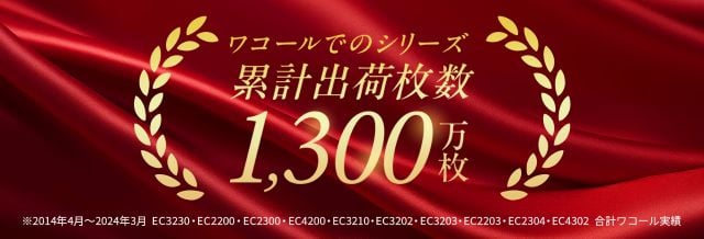 ワコールでのシリーズ累計出荷枚数 1300万枚