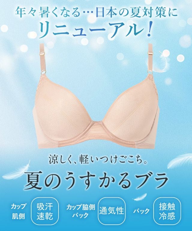涼しく、軽いつけごこち。夏のうすかるブラ