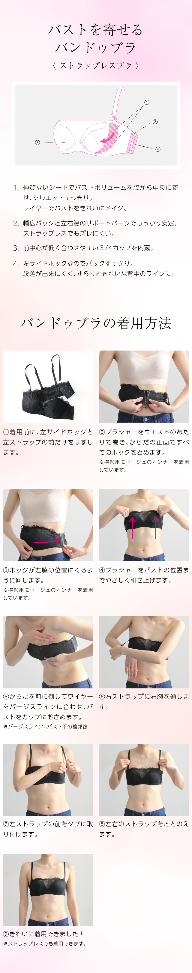 バストを寄せるバンドゥブラ 機能説明