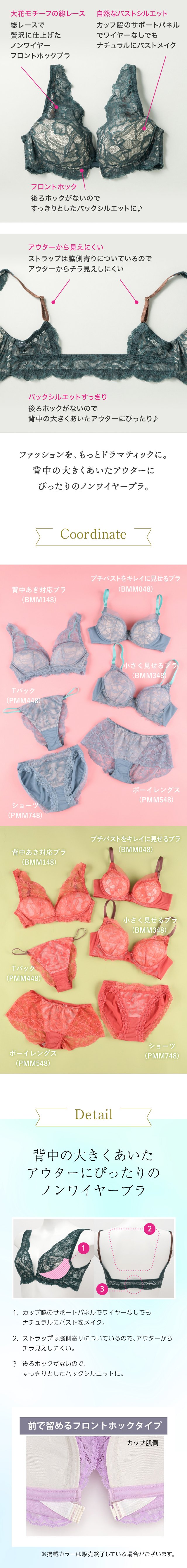 ウェブストア限定商品　48G　ノンワイヤーブラ　機能説明