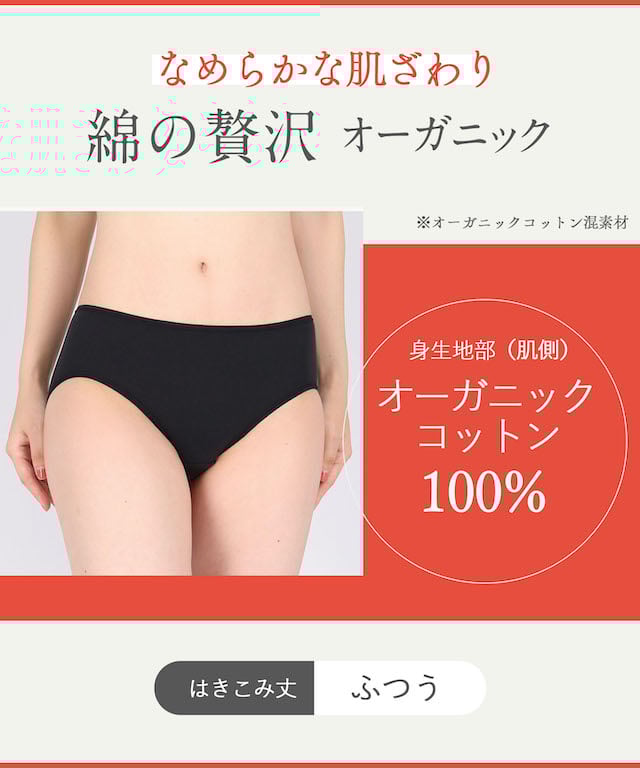 綿の贅沢 オーガニック はきこみ丈 ふつう