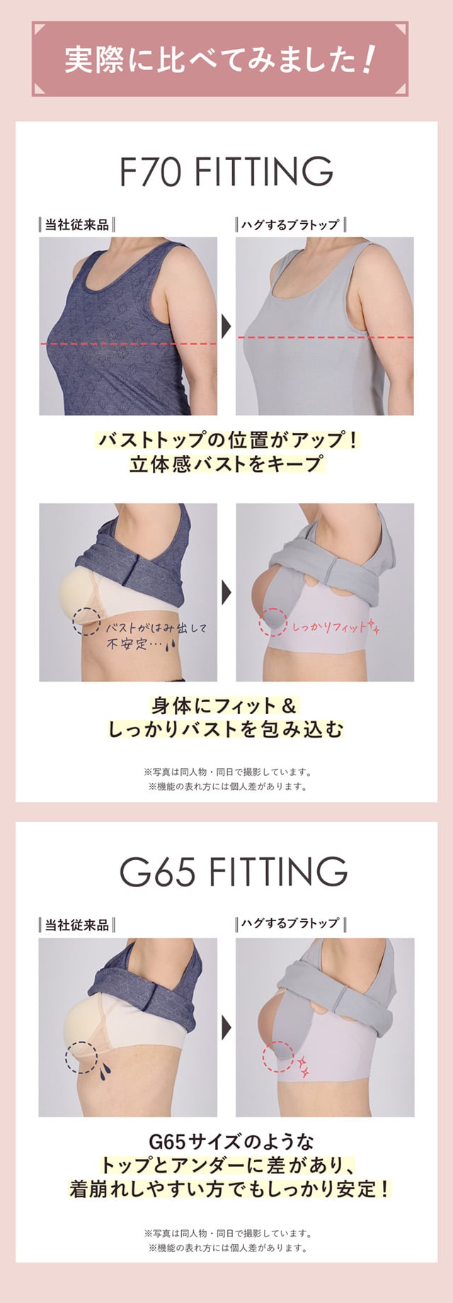 ハグするブラトップ　実際に比べてみました！