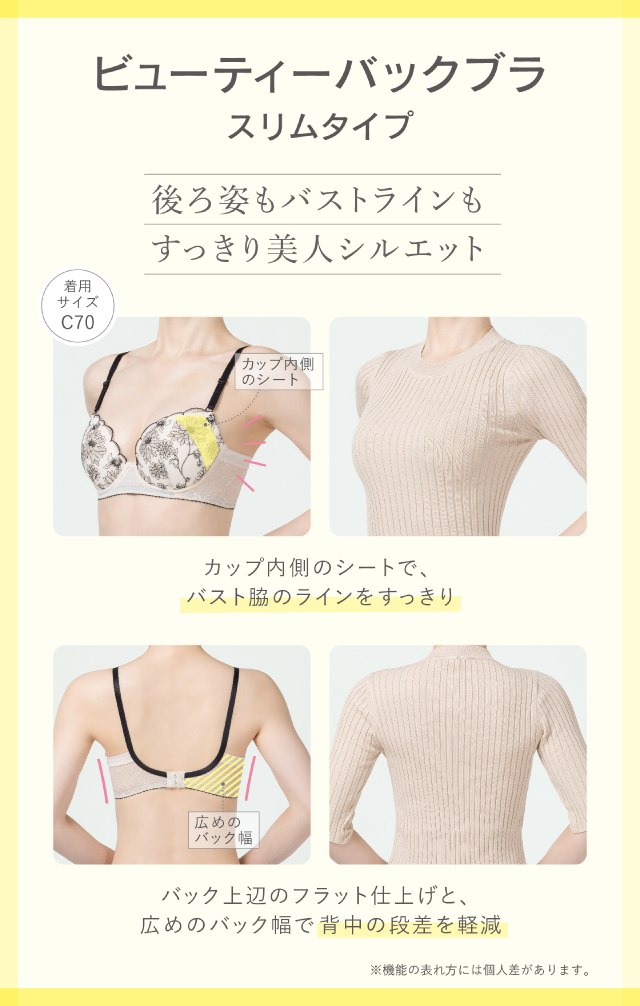 ビューティーバックブラ スリムタイプ 機能説明