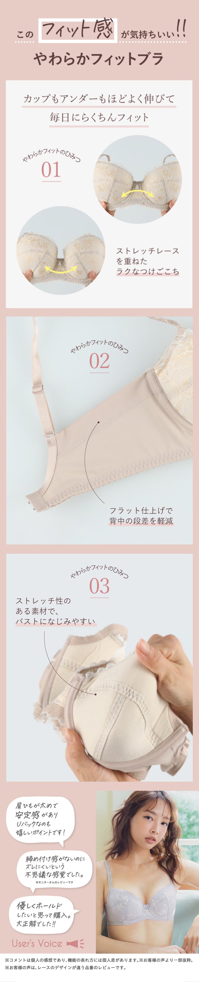 やわらかフィットブラ　機能説明