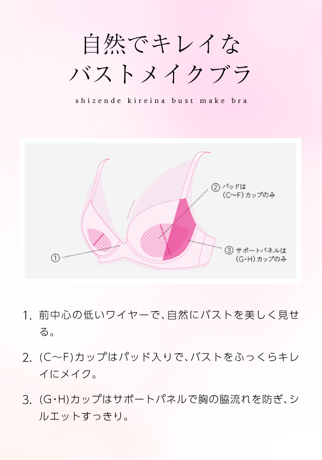 自然でキレイなバストメイクブラ 機能図
