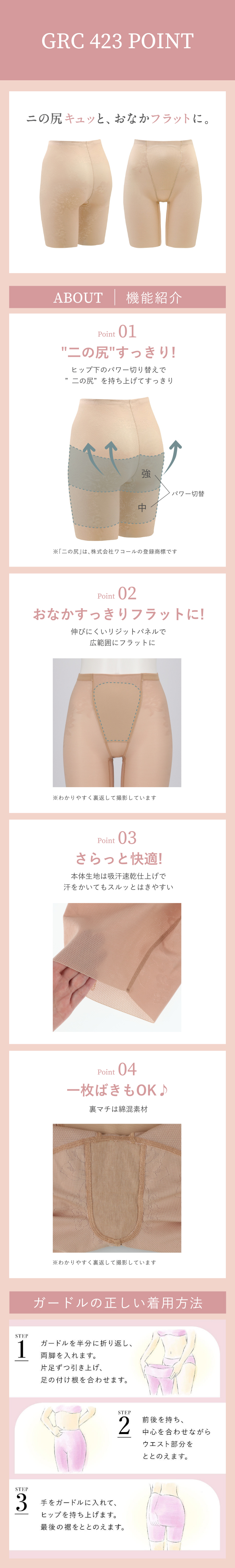 二の尻キュッと、おなかフラットに。