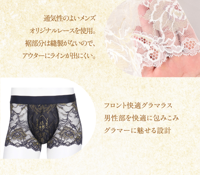 美の頂を目指したラグジュアリーなレースボクサーパンツ