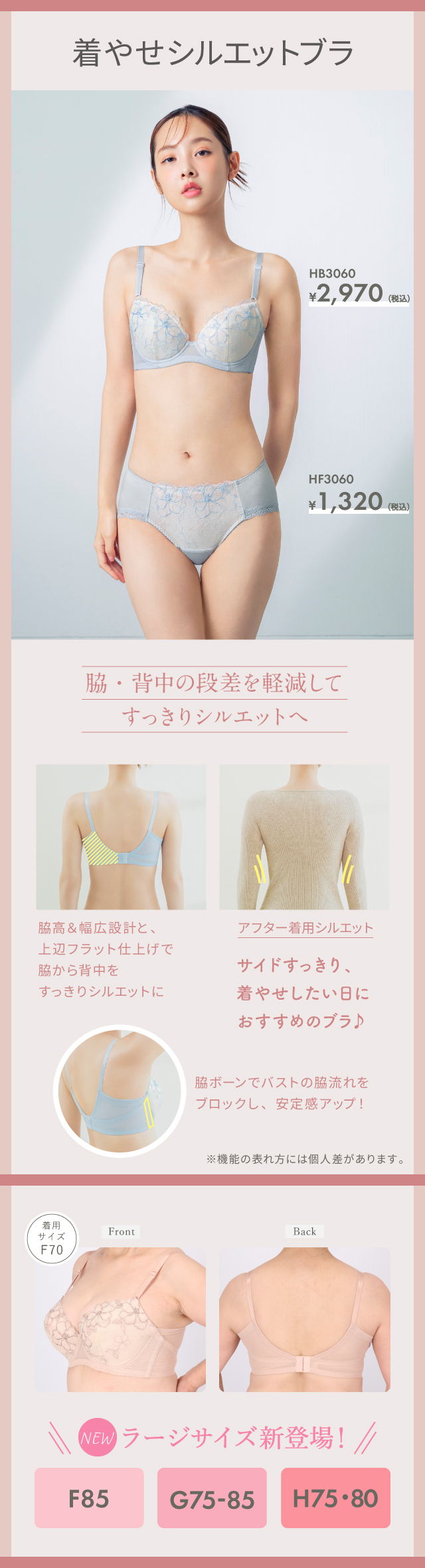 着やせシルエットブラ　機能説明