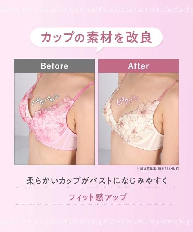 Ｈカップまで対応。自然なまるみのバストシルエットをメイク カップの素材を改良