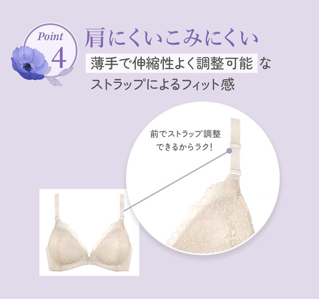 ポイント４ 肩にくいこみにくい