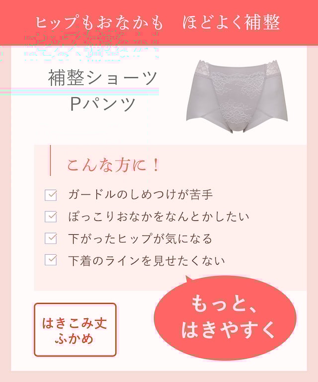 KJ4221 ヒップもおなかも程よく補整 補整ショーツ Pパンツ