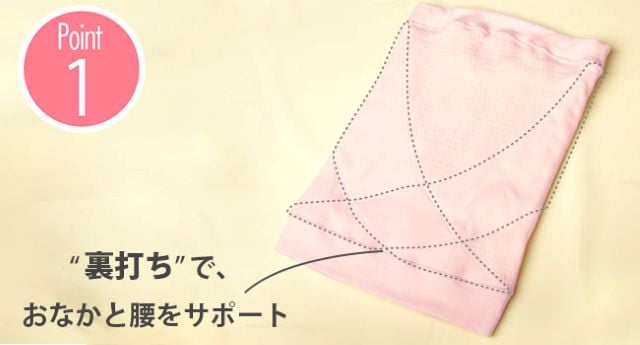 裏打ちでおなかと腰をサポート