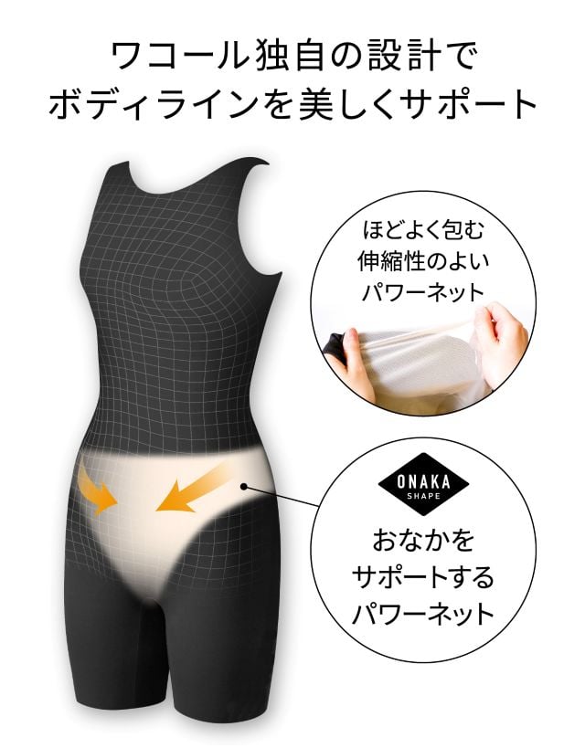 ワコール独自の設計でボディラインを美しくサポート
