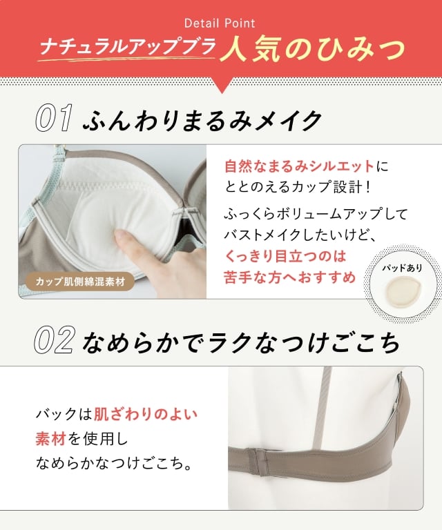ナチュラルアップブラ 人気のひみつ KB3001