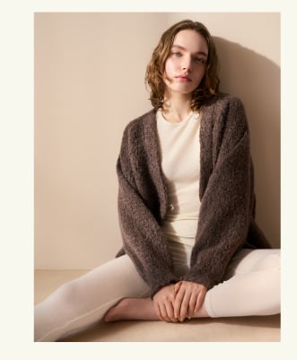 カシミヤ混のカーディガンNJP506