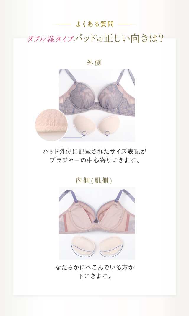 グラマリッチ ダブル盛タイプ パッドの正しい向き