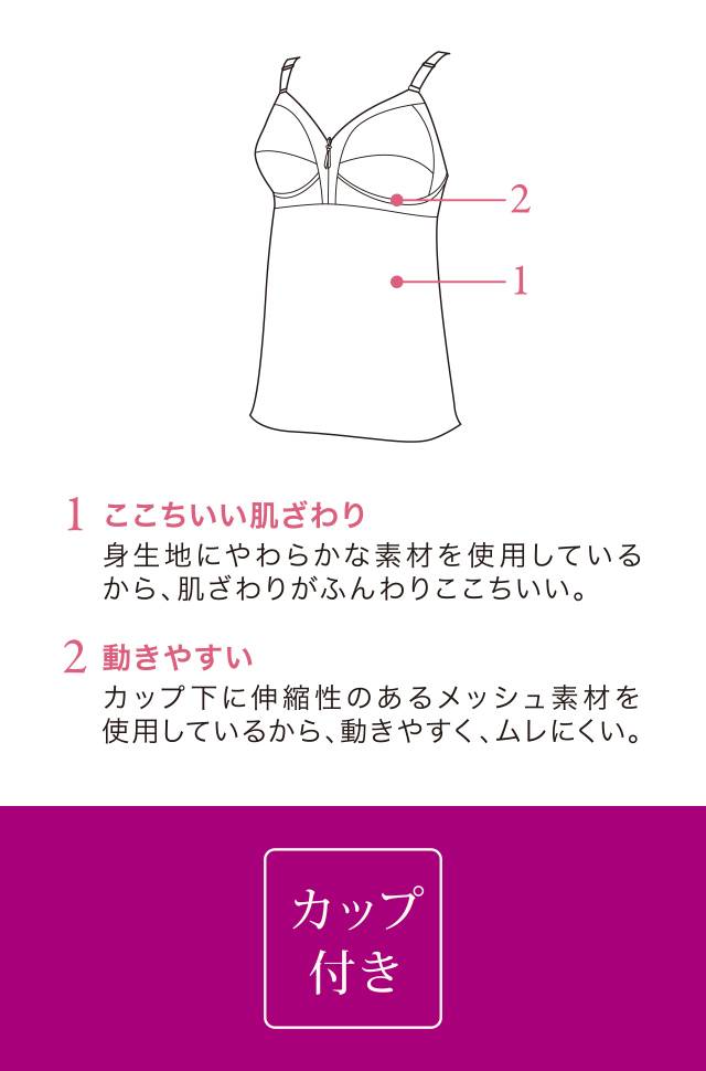 ブラキャミソール 機能説明文
