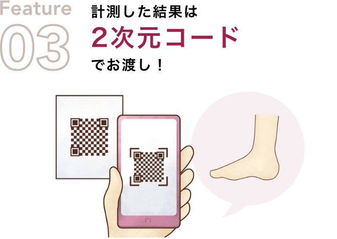 計測した結果は2次元コードでお渡し！