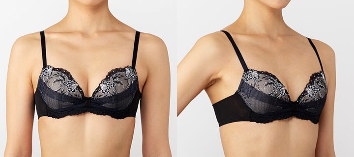 「リボンブラ　胸もとフィットながもち」モデル着用