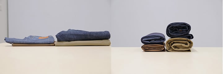 横から見たり、畳んでみたりすると薄さが一目瞭然！