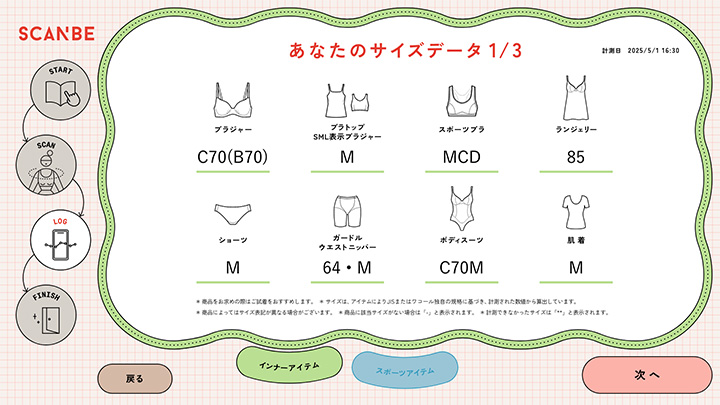 アイテムサイズ（インナーアイテム）